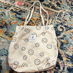 Smiley face tote bag